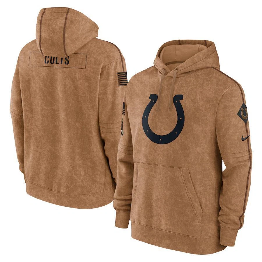 Adult Men's Salute to Service Club American Football Pullover Hoodie Brown 23