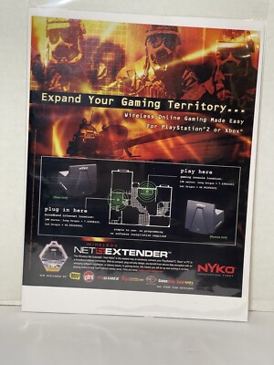 2004 Nyko Wireless Net Extender Online Gaming Made Easy Retro Print Ad/Poster
