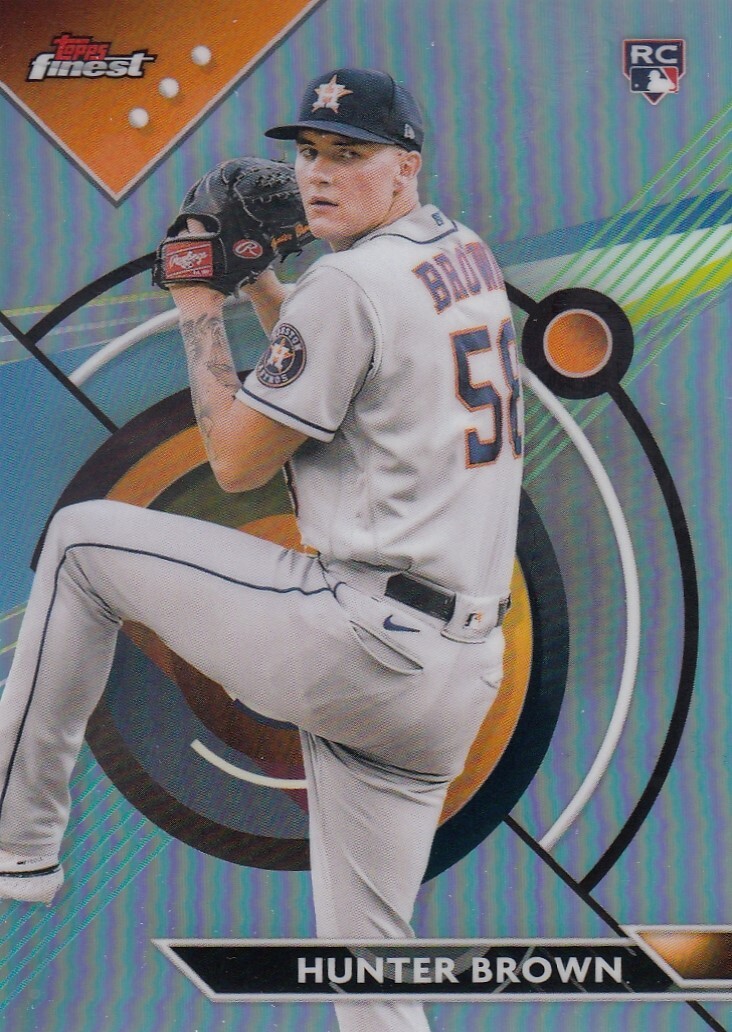HUNTER BROWN FINEST ROOKIE REFRACTOR RC HOUSTON ASTROS #69 2023 23 TOPPS