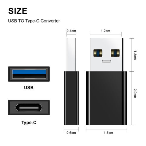 USB-C USB Type C Male To USB Female Data OTG Converter Adapter 3.5mm Aux Audio - Picture 11 of 65