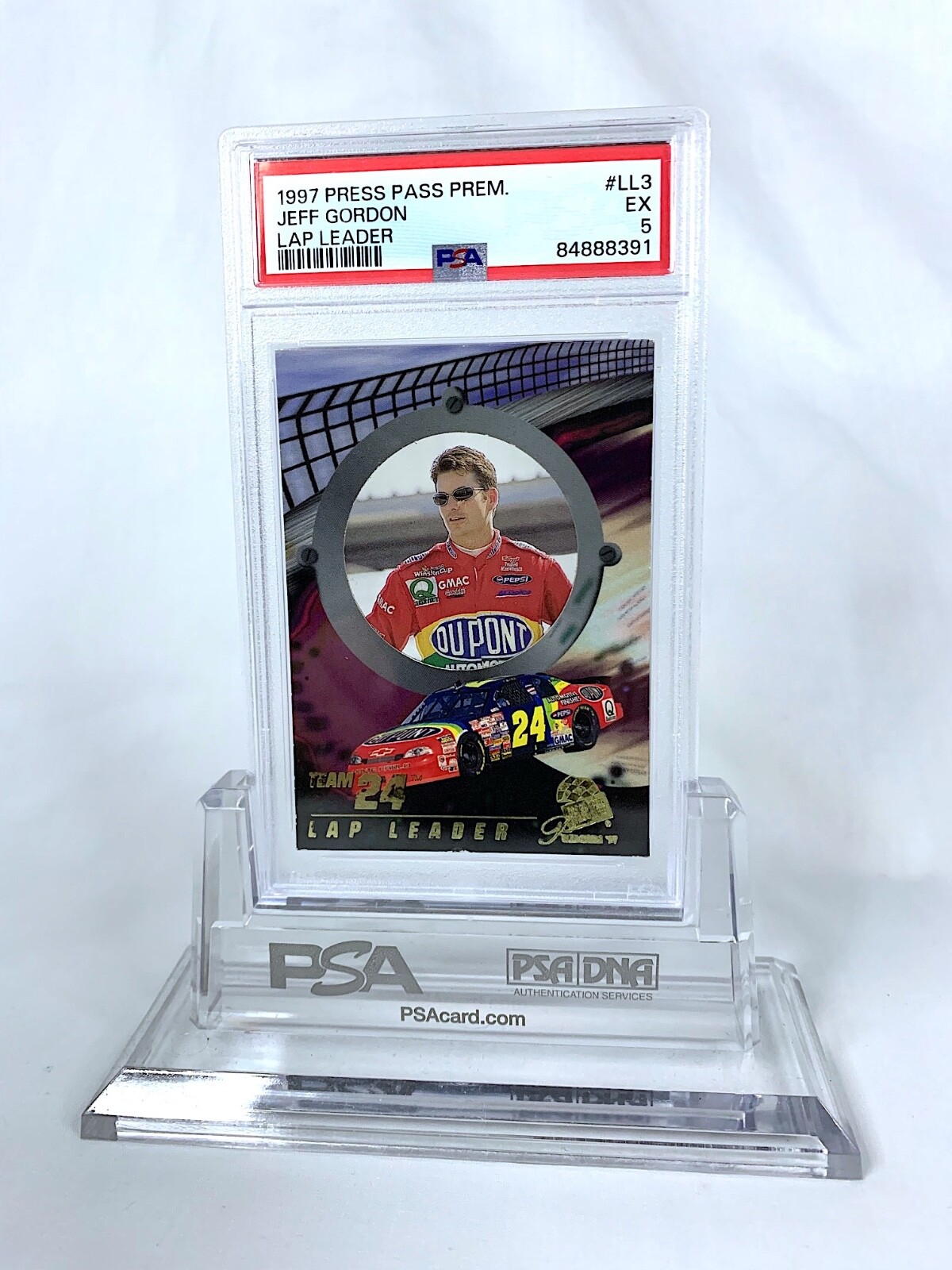 1997 Press Pass Premier "Lap Leader" #LL3 Jeff Gordon - PSA: Excellent 5 view 1