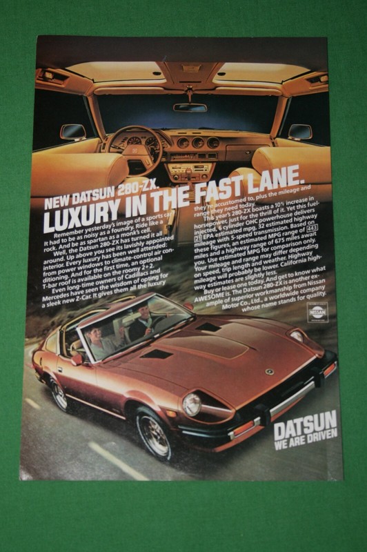1981 Datsun 280-ZX Full Color Magazine Ad, Good Condition , 7" x 10"
