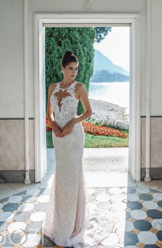 vestido de novia talla 12 Gabbiano J7024 capuchino claro