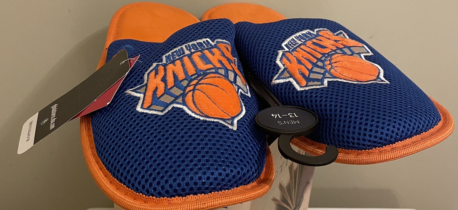 SAOLA Pantofole a righe ufficiali NBA New York Knicks rete slide suola a righe taglia 13 14 di FOCO