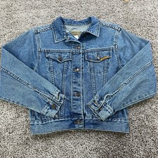Jordache Jacket Youth SIze 12/14 Blue Denim Button Up Cotton Kids Girls