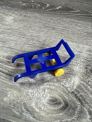 Vintage MARX Freight Terminal Play set Baggage truck dolly Cart blue Part bin 15