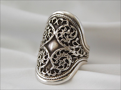 Bague Filigrane En Argent Massif 925 Tailles 52-56 | Bague Femme Fantaisie Argent Sterling