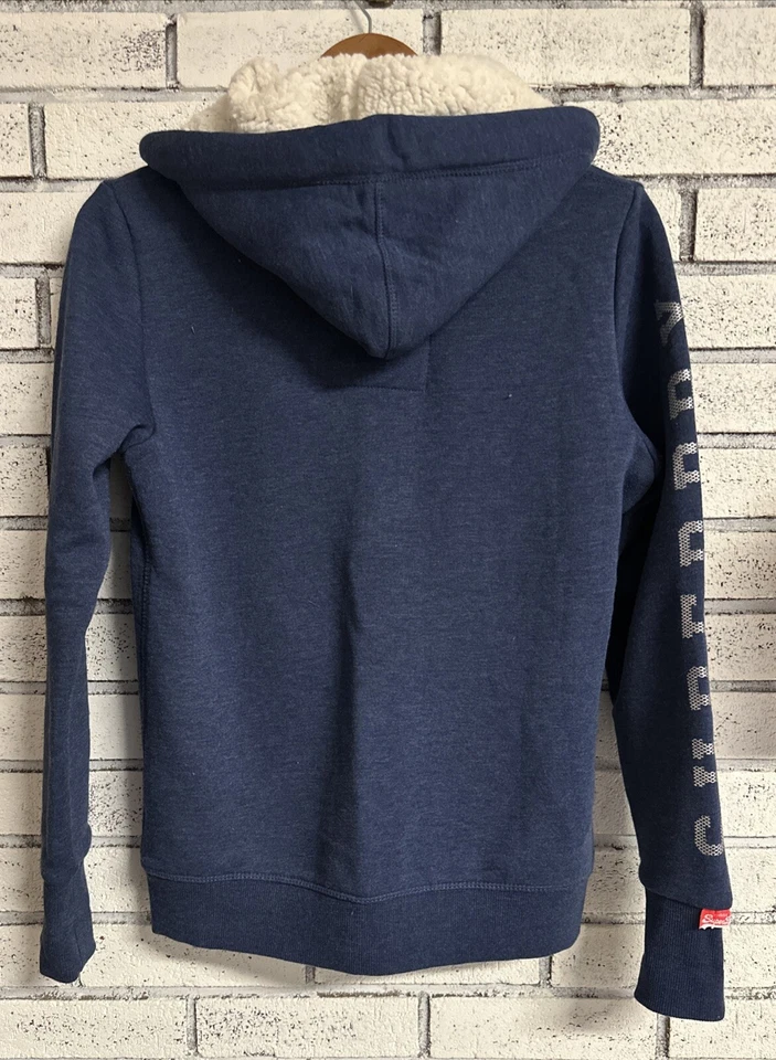 Sudadera con capucha SUPERDRY con cremallera completa gráfica de atletismo talla mediana Foto 3 de 4