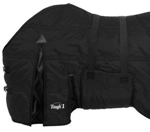 Manta estable para caballos de invierno - 600D - Envoltura para el vientre - NEGRA - Tallas 69" a 84" Foto 2 de 3