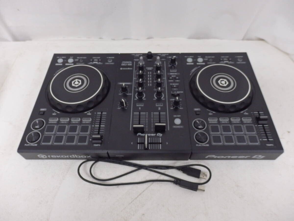 Pioneer DDJ-400 DJ Controller Portable 2-Channel Used with Cable from Japan