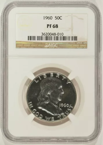 1960 Proof Franklin Silver Half Dollar 50c NGC PF68 3620048-010