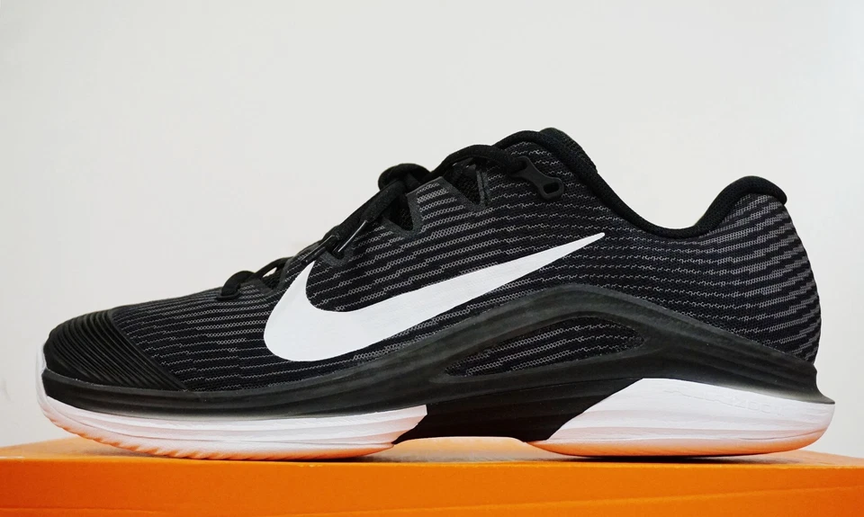 Nike Court Air Zoom Vapor 12 HC Tennis Black Dark Smoke Grey White FV5552-001 AL - Image 3 of 4