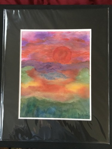 Original Ink Painting by Lori Clark Matted to 11" x 14" Plastic Sleeve GIFT! - Picture 4 of 8