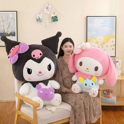 Kuromi My Melody Cinnamoroll Plush Large Doll Pillow Girl's Bedroom Ornament Toy - Picture 4 of 27