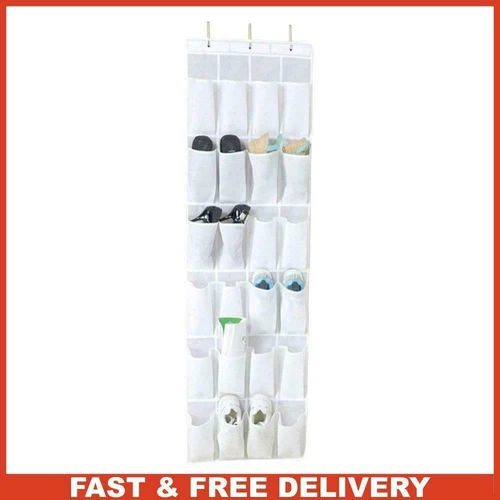 24 Pockets Over Door Hanging Shoe Rack Storage Hanger Holder Organiser Tidy