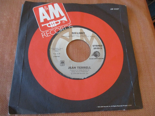 Rare N. Soul-Jean Terrell-Don't Stop Reaching For The Top-A&M 45/Str.VG-VG+/1978 - Picture 2 of 6
