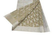 Vintage Saree Organza Woven Floral Ethnic Used Craft 5 Yard sari Fabric 002