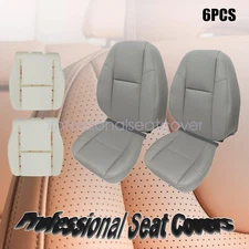 For 2009-2014 Chevy Avalanche Perforated Front Seat Cover / Foam Cushion Gray