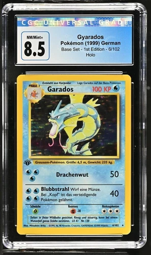 Pokemon 1999 German Base Set 1st Edition Gyarados (Garados) Holo 6/102 - CGC 8.5