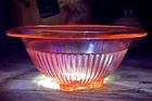 Vintage Hazel-Atlas Pink Pillar Ribbed Depression Glass Mixing Bowl Set 2 Glow