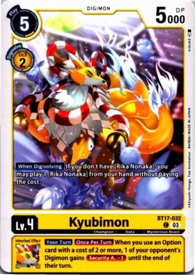 Kyubimon Common Secret Crisis BT17-032 C NM
