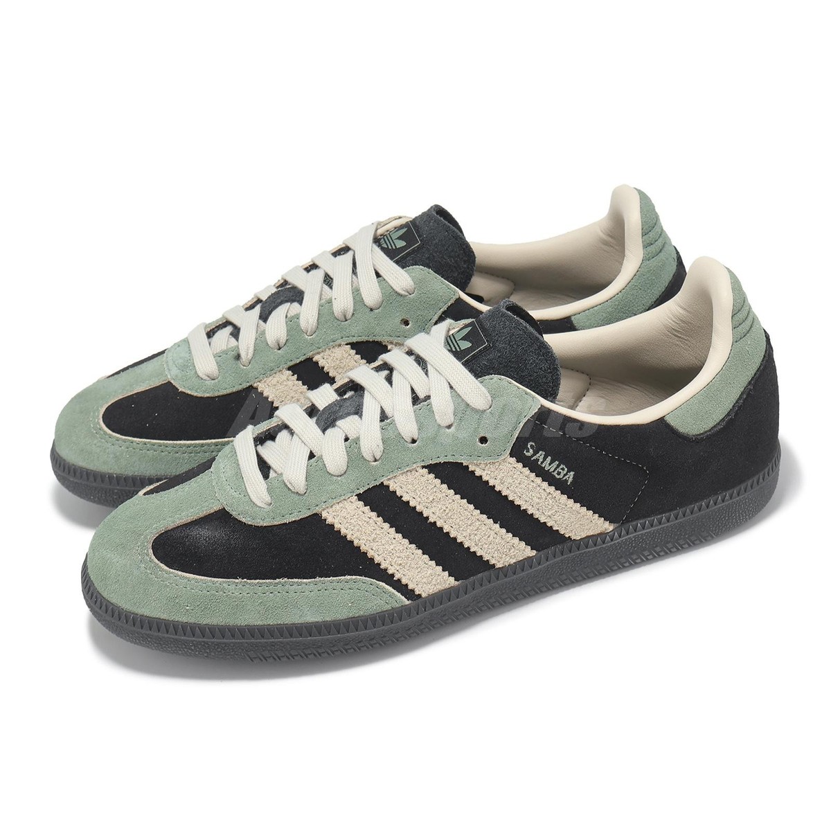 adidas Originals Samba OG W Black Silver Green Women Casual Shoes