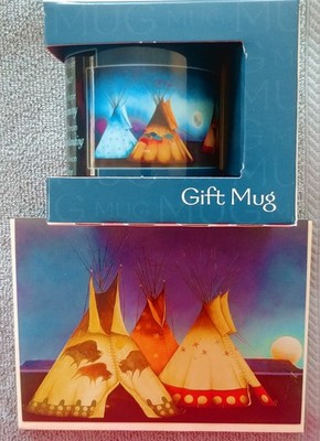 Colorful Teepees (1) Leanin Tree Native American Collection, Mug, Card, Envelope