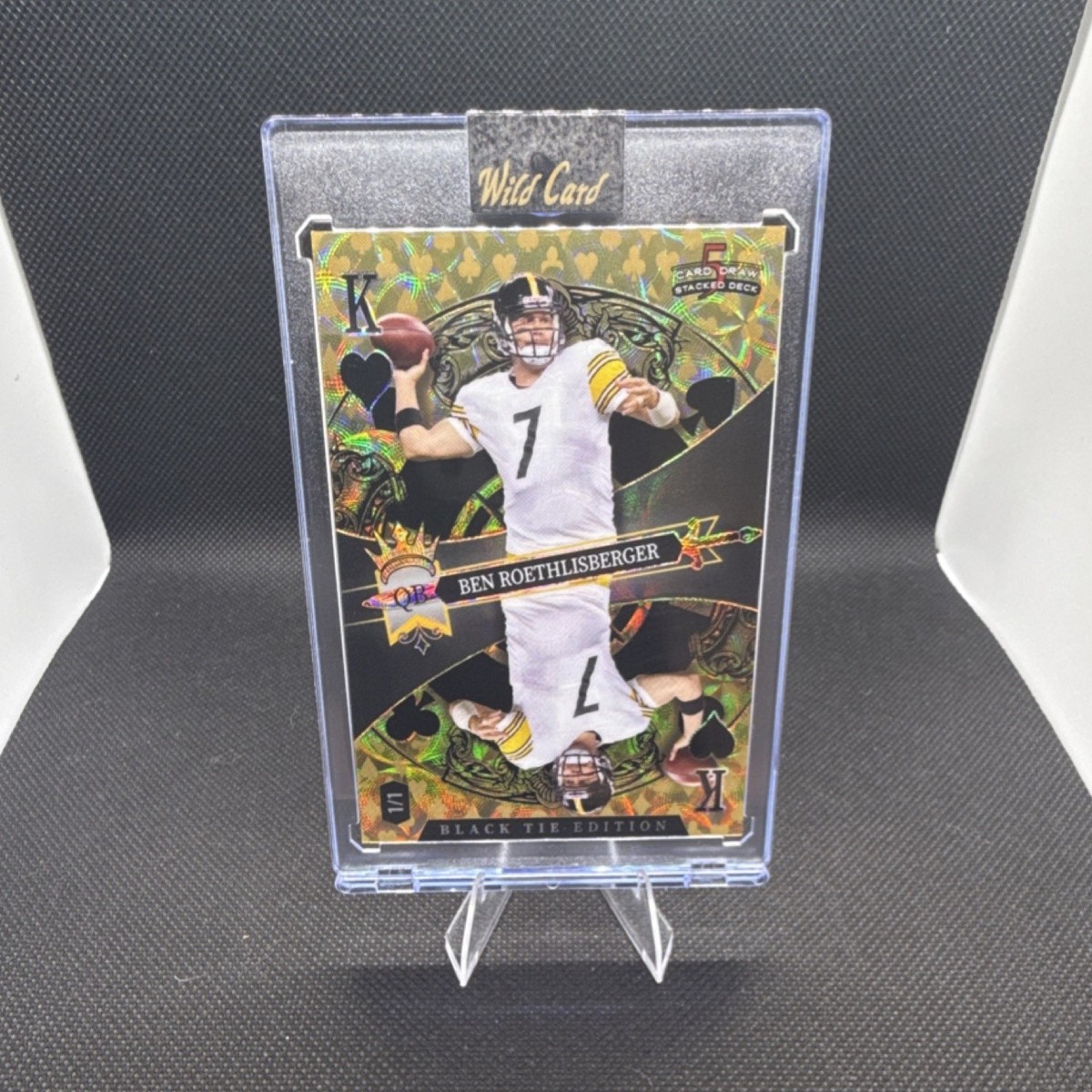Wild Card Black Tie Ben Roethlisberger Gold Mirror 1/1 Color Match
