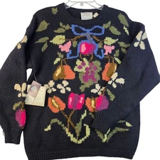 Susan Bristol 80s Pure Wool Sweater Size 38 Vintage Deadstock Cottagecore Granny