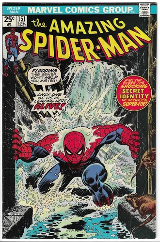 Amazing Spider-Man #151  1975 Iconic Sewer Cover High Grade Bronze Age VF/NM