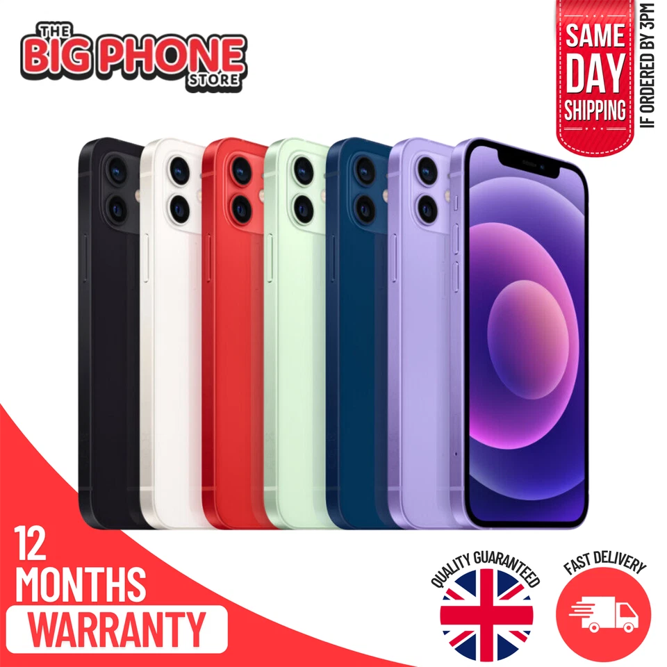 Apple iPhone 12 64GB 128GB 256GB Unlocked All Colours - Very Good, photo 2 of 5