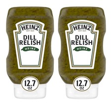 Heinz Squeeze Dill Relish 375ml American Premium Hot Dog Condiment Pack of 2