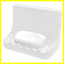 White Vintage Wall-Mounted Ceramic Soap Dish for Shower Wall