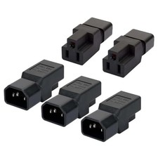 IEC 320 C14 to NEMA 5-15R Power Adapter, 5-Pack C14 to 5-15R 5 Piece 