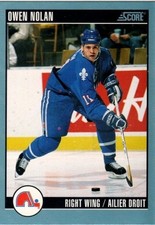 1992-93 SCORE CANADIAN #286 OWEN NOLAN QUEBEC NORDIQUES
