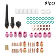 81PCS TIG Welding Kit 12 Alumina Nozzle Glass Cup for WP-17/18/26 Torch