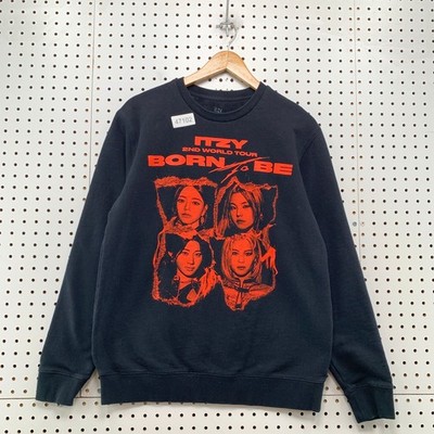 ITZY Born To Be Sweatshirt Mens Medium Black Red Music K Pop 2nd World Tour