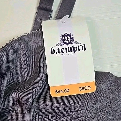 Nuevo con etiquetas Sujetador con aros B.Temptd Wacoal 36DD cómodo para mujer 951240 gris tiburón Foto 4 de 4