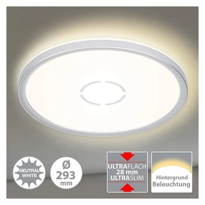 Briloner  Free LED Deckenlampe Rund Silber mit Back Light Effekt - Bild 1 von 3