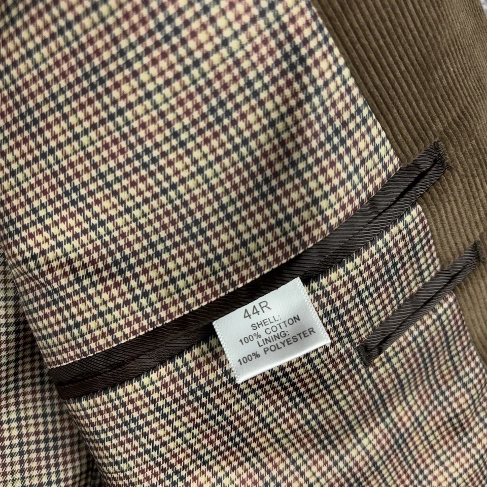 Седловидный вельветовый блейзер куртка мужская 44R коричневый опрятный Sport пальто Academia - Изображение 4 из 4