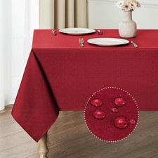 Rectangle Tablecloth Waterproof 60x144 inch Linen Textured Table Cloth Stain ...