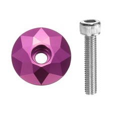 Bicycle Headset Stem Top Cap 1-1/4" OD with M6 Bolt Pink