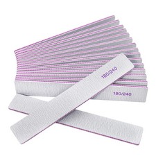 Nail Files 12 Packs , Professional 180/240 Grit 12 Pcs Grit, Gray