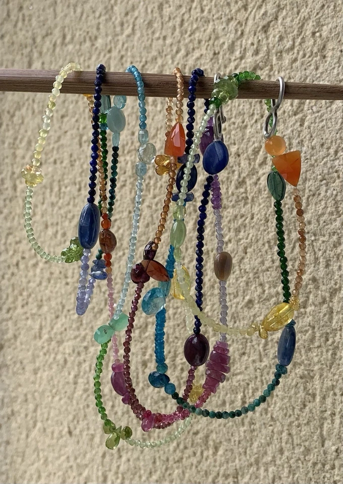 Sautoir, Collana, Argento 925, Pietre Fini E Pietre Preziose, 142 Cm - Immagine 2 di 4