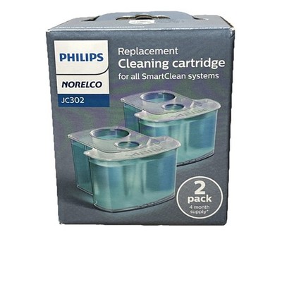 Philips Norelco JC302 Replacement Cleaning Cartridge 2 Pack   New Sealed