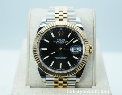 Rolex 126333 DATEJUST 41 YELLOW GOLD STAINLESS STEEL BLACK DIAL JUBILEE BAND BOX