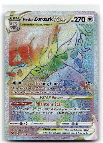 Hisuian Zoroark VSTAR (Secret) SWSH11: Lost Origin - Holofoil [203/196] - NM