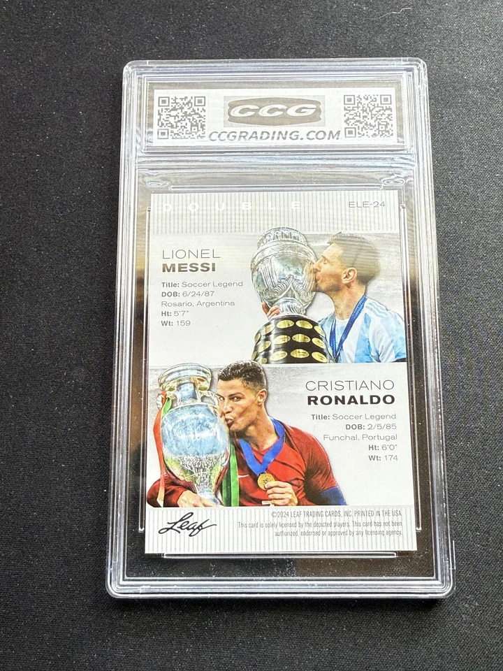 Messi / Ronaldo 2024 Leaf Legend Dual CCG 10 RC Foto 2 de 2