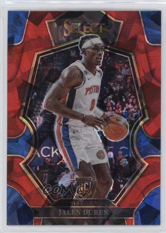 2022 Select Premier Level Red Cracked Ice Prizm Jalen Duren #176 Rookie RC 15sx