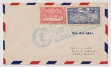 E6337: 1929 Dominican Republic to US 1st Flight Cover